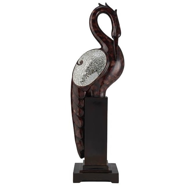 Ok Lighting OK Lighting ORE-4299-D2 26.5 in. Folius Floral Foliage Long Neck Crane Bird Decorative Statue ORE-4299-D2 - main